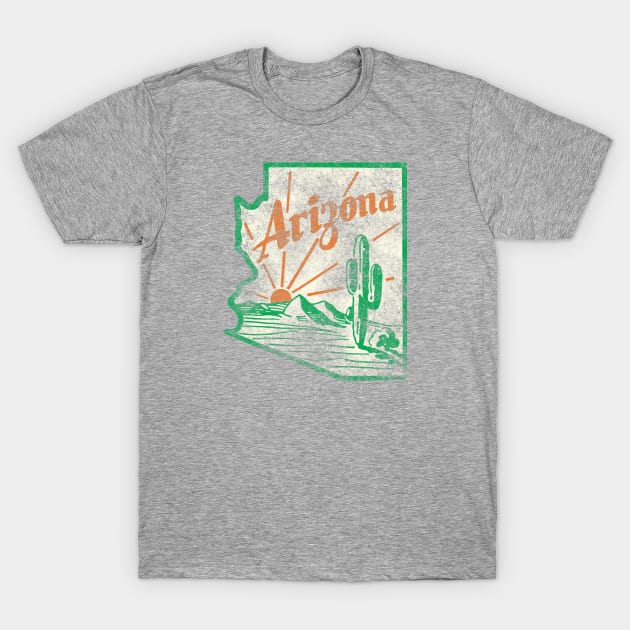 Arizona Cactus Vintage Travel Decal T-Shirt by Hilda74